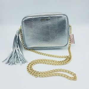 Victoria Secret Silver Crossover Purse Gold Chain